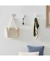 Danya B White Cast Iron Nautical Ocean Sculpture Wall Hook Set of 3 - Seashell, Crab, Seahorse