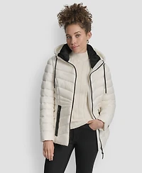 Dkny Women's Stand Collar Zipper-Front Coat