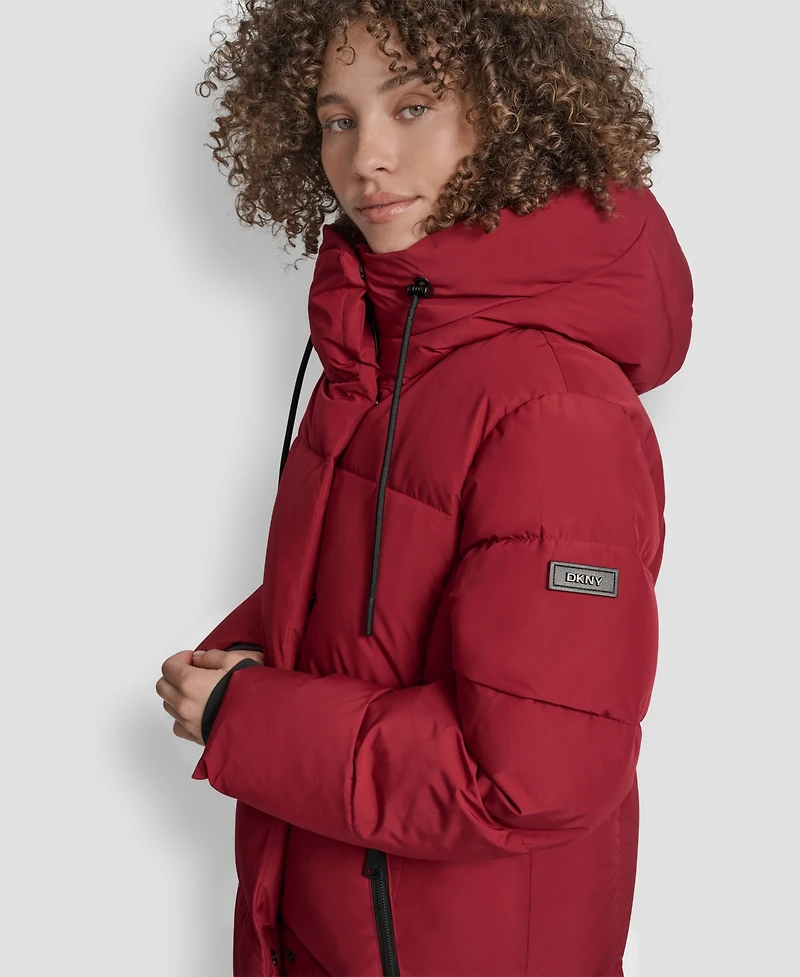 Dkny Women's Zip-Front Stand Collar Coat