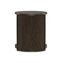 Liberty Furniture City View Round End Table for Living Room- Coffee Bean Oak Wood