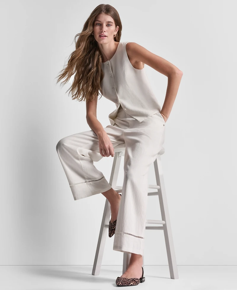 Dkny Jeans Women's Crewneck Button-Front Vest