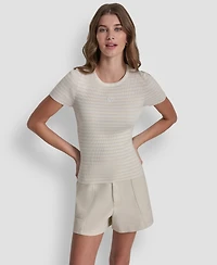 Dkny Jeans Women's Crewneck Striped Top