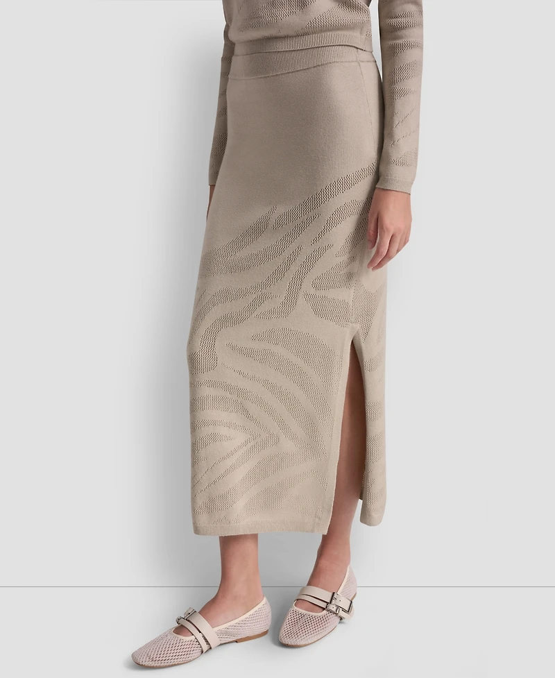 Dkny Jeans Women's Engineered Zebra Pointelle Skirt