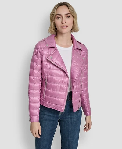 Dkny Jeans Women's Lightweight Zip-Front Puffer Jacket