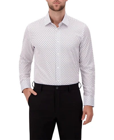 Report Collection Men's 4-Way Geometric-Print Button-Front Woven Dress Shirt