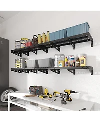 Fleximounts Heavy Duty Garage Wall Shelf Max Series, Black — 48" X 16"