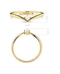 Devata Freshwater Pearl Wishbone Ring in 14K Gold, Size 7, approx. 1.3 grams.