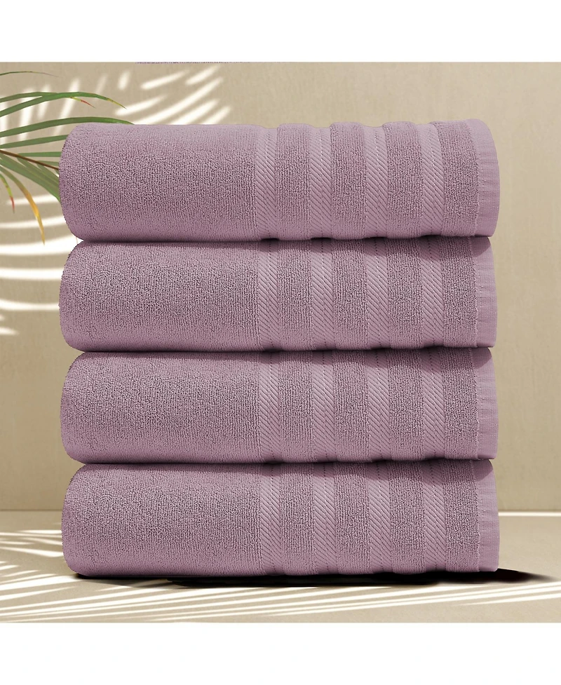 Hearth & Harbor Luxury Soft Absorbent 100% Ring Spun Cotton Bath Towels for Bathroom, Shower, Spa - 4 Piece Towel Set
