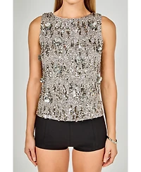 endless rose Women's Flower Applique sequins Top