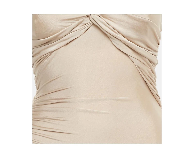 Pre-Owned Tom Ford Women's Champaign Pink Jersey One Shoulder Evening Dress