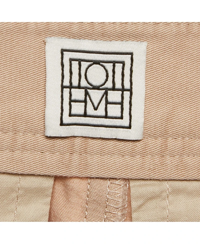 Pre-Owned Toteme Women's Beige Cotton Twill Pleated Shorts