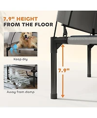PawHut Elevated Dog Bed, Portable Raised Pet Bed with Canopy, Bag