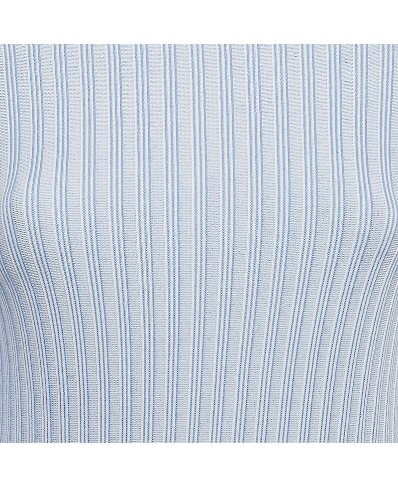 Pre-Owned Salvatore Ferragamo Women's Blue Stripe Knit Long Sleeve Sweatshirt