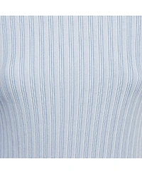 Pre-Owned Salvatore Ferragamo Women's Blue Stripe Knit Long Sleeve Sweatshirt