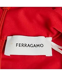 Pre-Owned Salvatore Ferragamo Women's Red Studded Jersey Long Sleeve Top