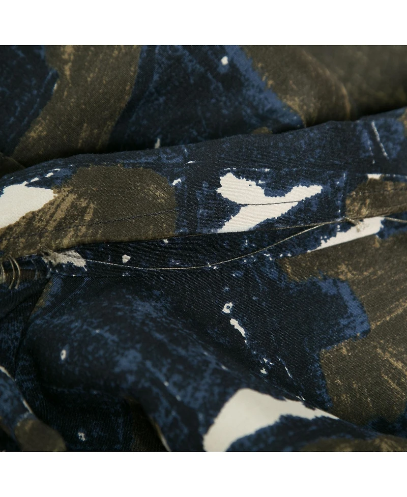 Pre-Owned Marni Women's Navy Blue & Green Printed Silk Tunic