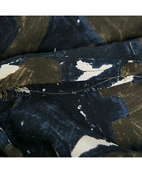 Pre-Owned Marni Women's Navy Blue & Green Printed Silk Tunic