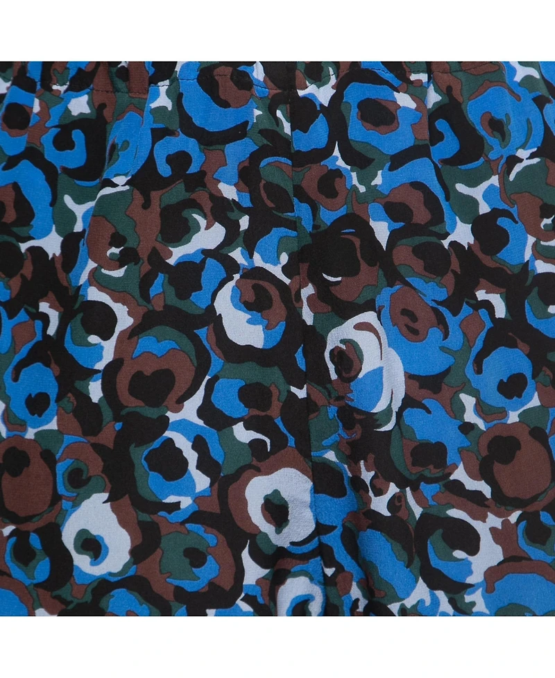 Pre-Owned Marni Women's Multicolor Abstract Print Silk Drawstring Trousers