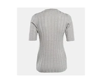 Pre-Owned Marni Women's Silver Lurex Knit Mock Neck Top