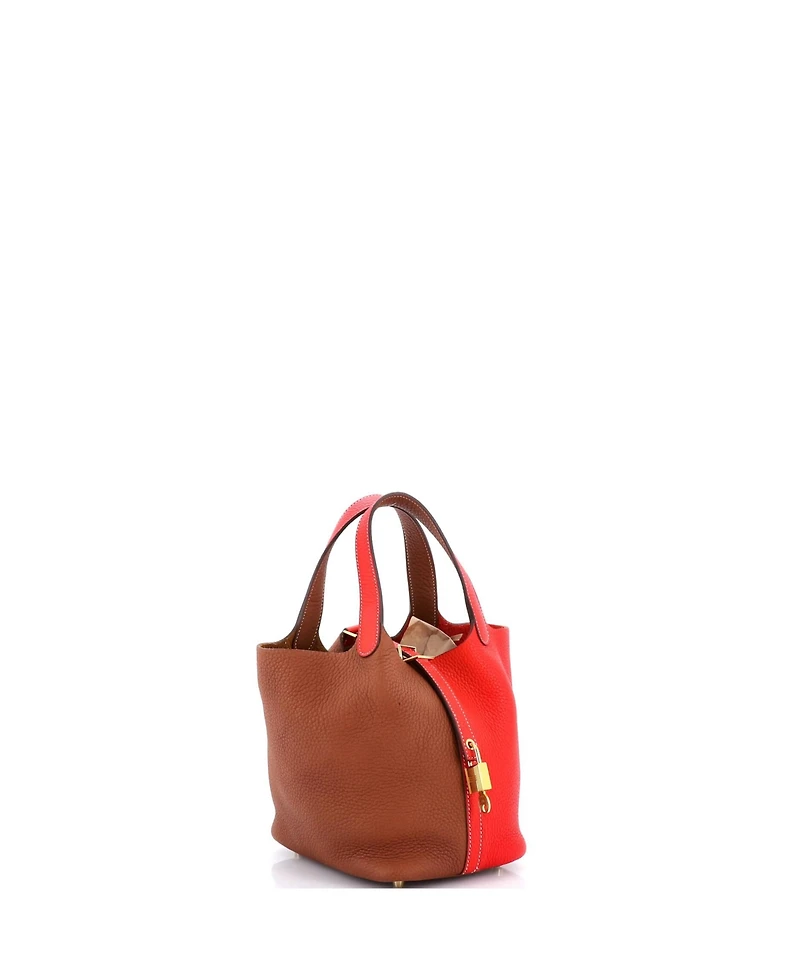 Pre-Owned HERMES Pm Picotin Lock Bag Bicolor Clemence