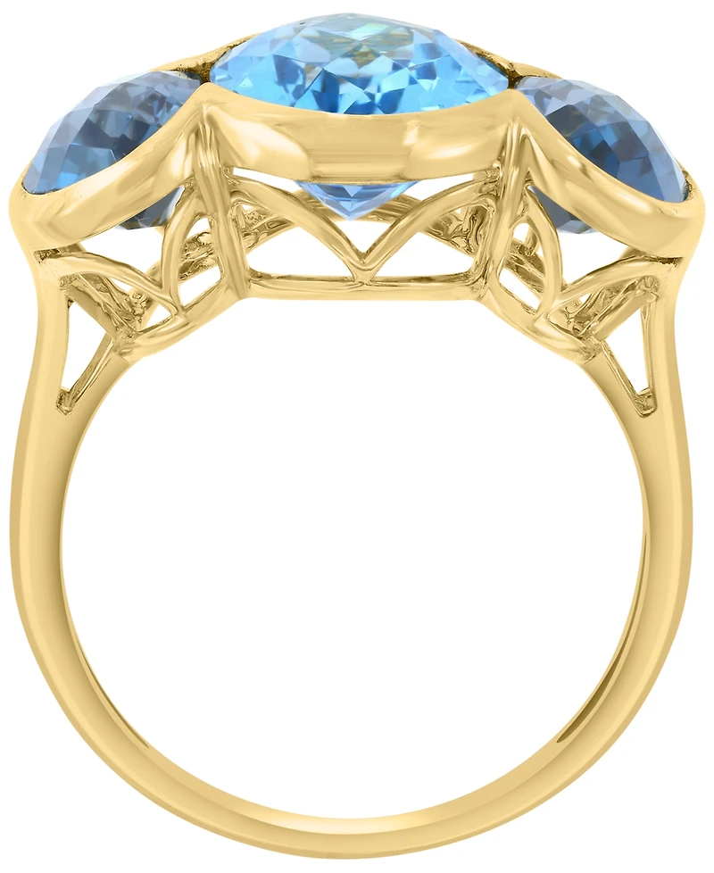 Effy Collection Blue Topaz (4-1/3 ct. t.w.) and London Blue Topaz Ring (3-3/8 ct. t.w.) in 14k Yellow Gold Over Silver