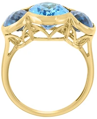 Effy Collection Blue Topaz (4-1/3 ct. t.w.) and London Blue Topaz Ring (3-3/8 ct. t.w.) in 14k Yellow Gold Over Silver