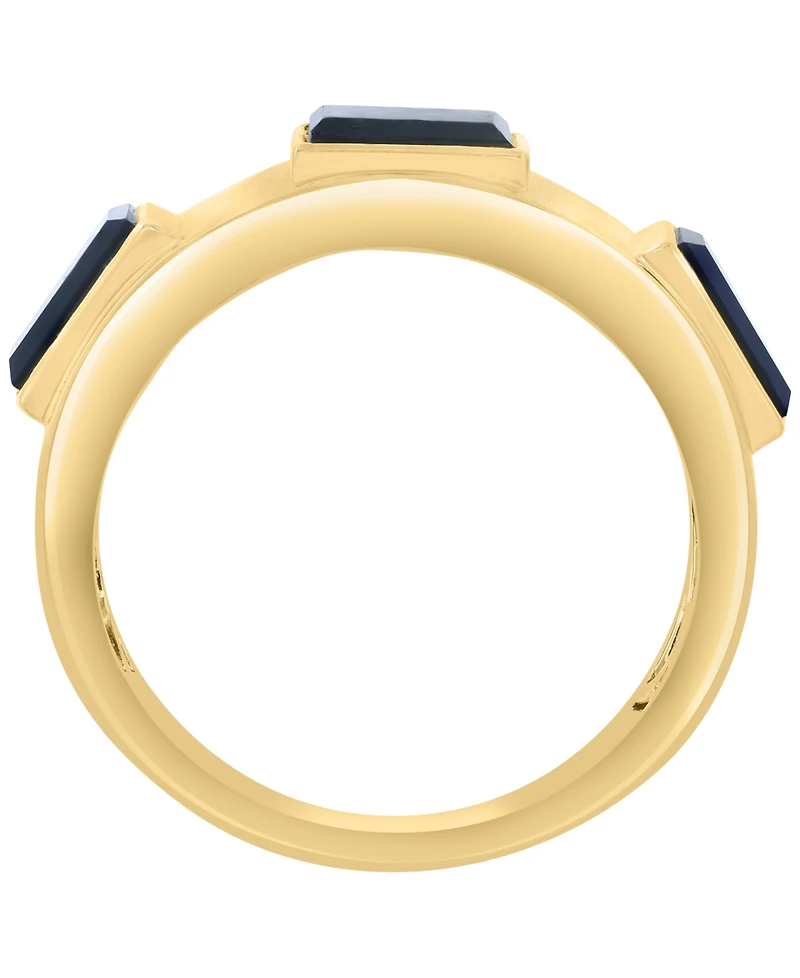 Effy Collection Onyx Ring in 14k Yellow Gold Over Silver
