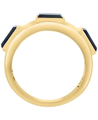 Effy Collection Onyx Ring in 14k Yellow Gold Over Silver