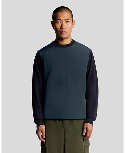 Lyle & Scott Men's Half Raglan Hybrid Long Sweatshirt.