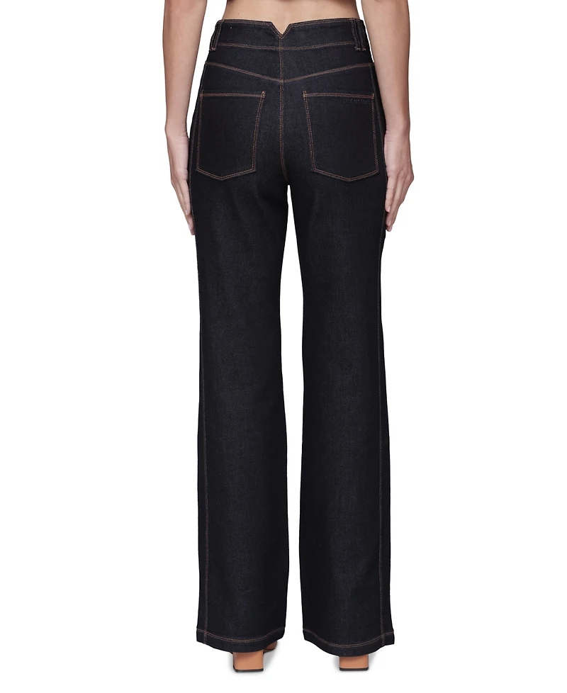 Avec Les Filles Women's Wide Leg Flared Jeans