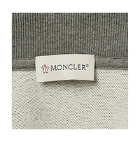 Pre-Owned Moncler Men's Grey Logo Print Cotton Knit Zip-Up Jacket