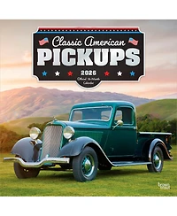 BrownTrout Classic American Pickups Official | 2026 12 x 24 Inch Monthly Square Wall Calendar | Foil Stamped Cover | Plastic-Free