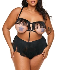 Adore Me Plus Neveah Fringe Playsuit Lingerie
