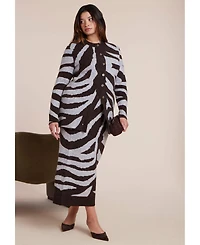 Eloquii Women's Intarsia Maxi Skirt