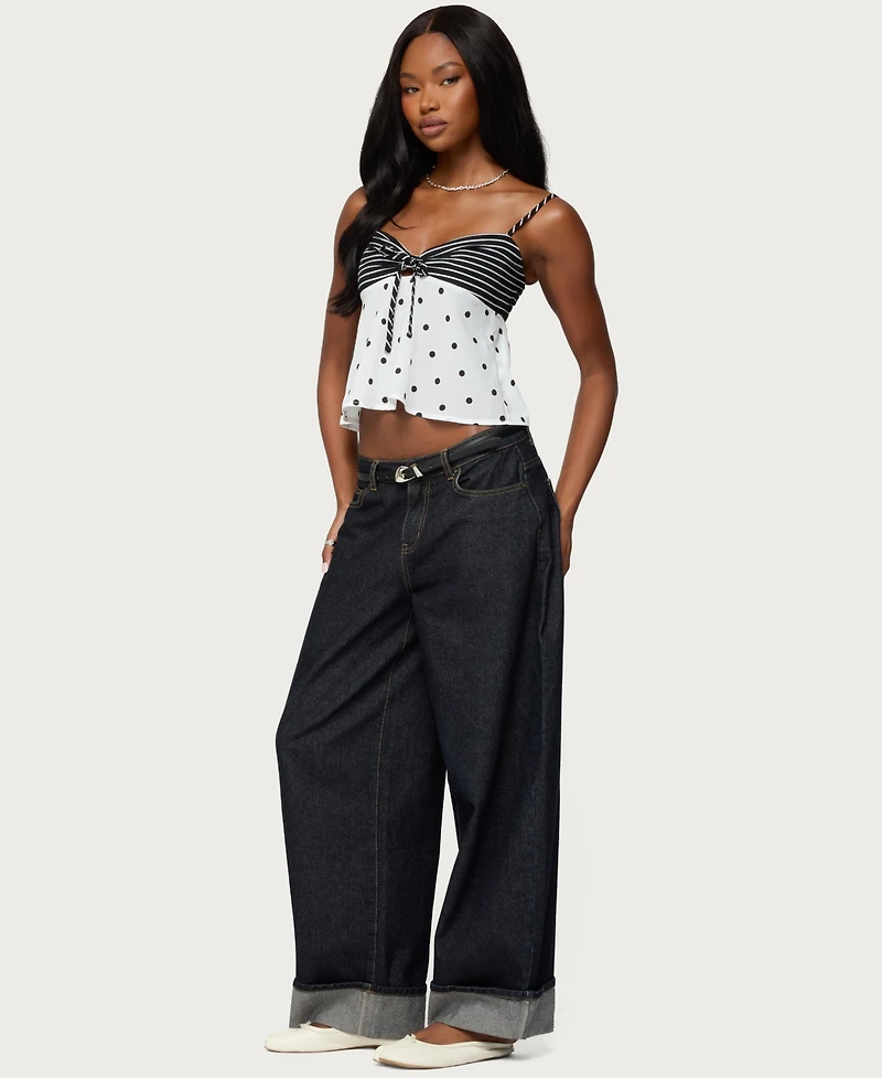 Edikted Women's Tilly Mixed Print Top