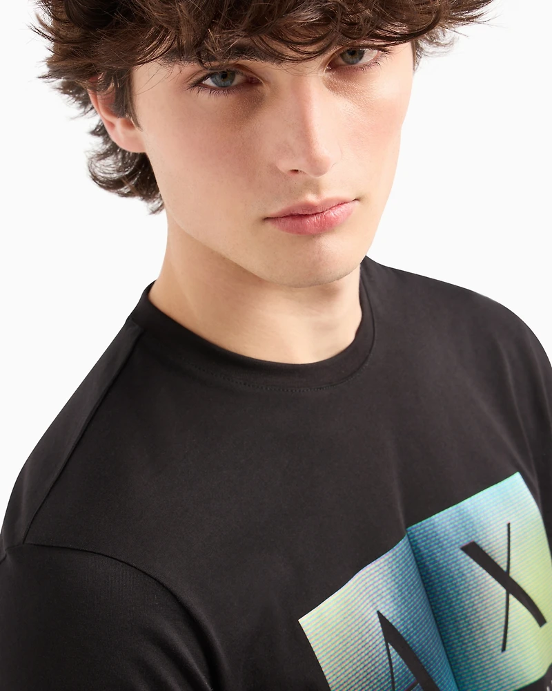 A|X Armani Exchange Men's Regular-Fit Gradient Box Logo Graphic T-Shirt