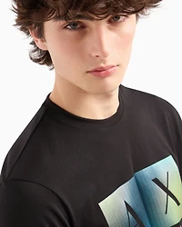 A|X Armani Exchange Men's Regular-Fit Gradient Box Logo Graphic T-Shirt