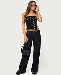 Edikted Women's Jinx Polka Dot Open-Back Top