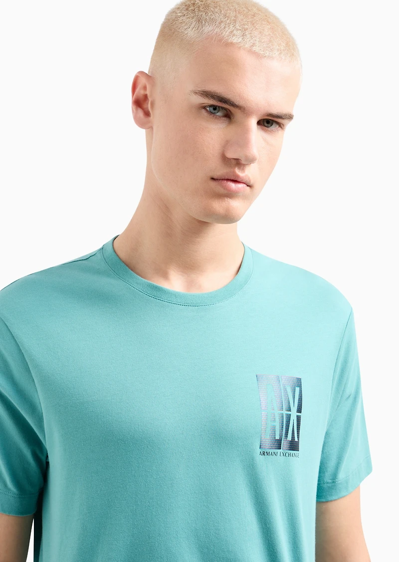 A|X Armani Exchange Men's Regular-Fit Gradient Box Logo Graphic T-Shirt