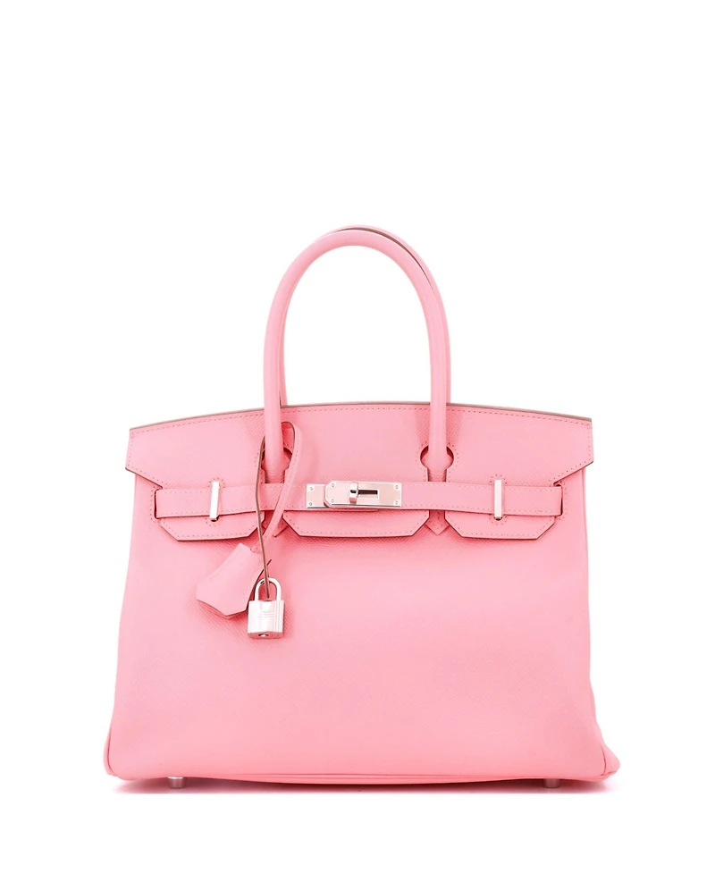 Pre-Owned Hermes Birkin 30 Handbag Pink Epsom with Palladium Hardware
