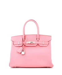 Pre-Owned Hermes Birkin 30 Handbag Pink Epsom with Palladium Hardware