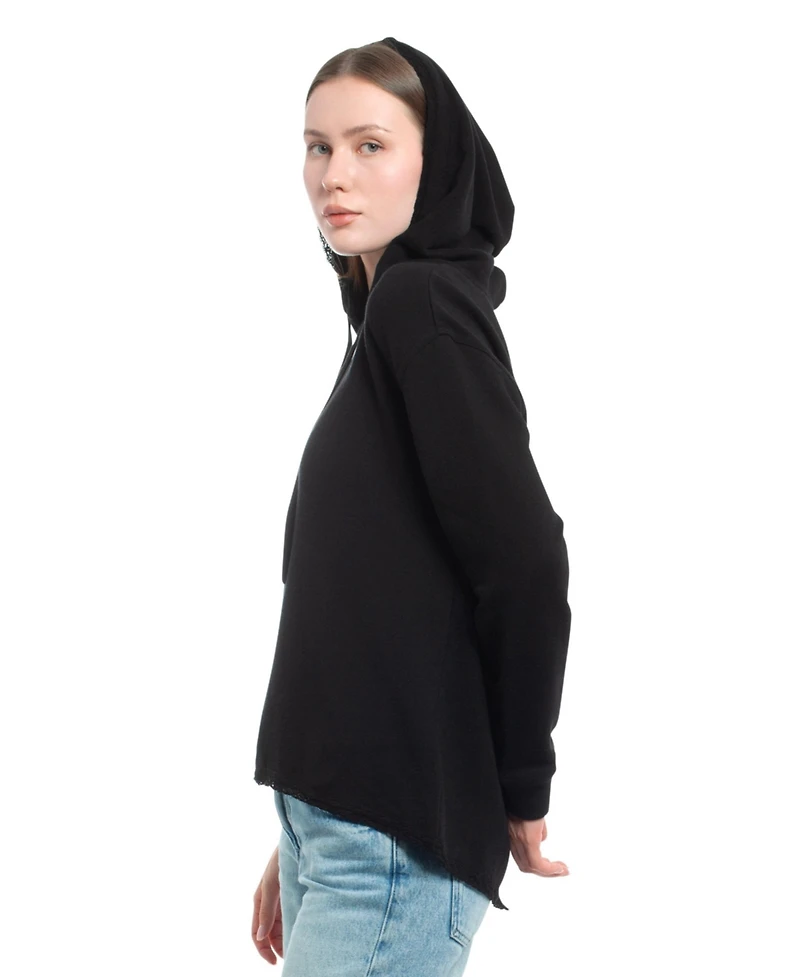 Wilt Clothing Women's Hi Lo Lace Hem Hoodie