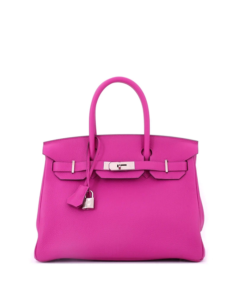 Pre-Owned HERMES Birkin 30 Handbag Pink Togo with Palladium Hardware