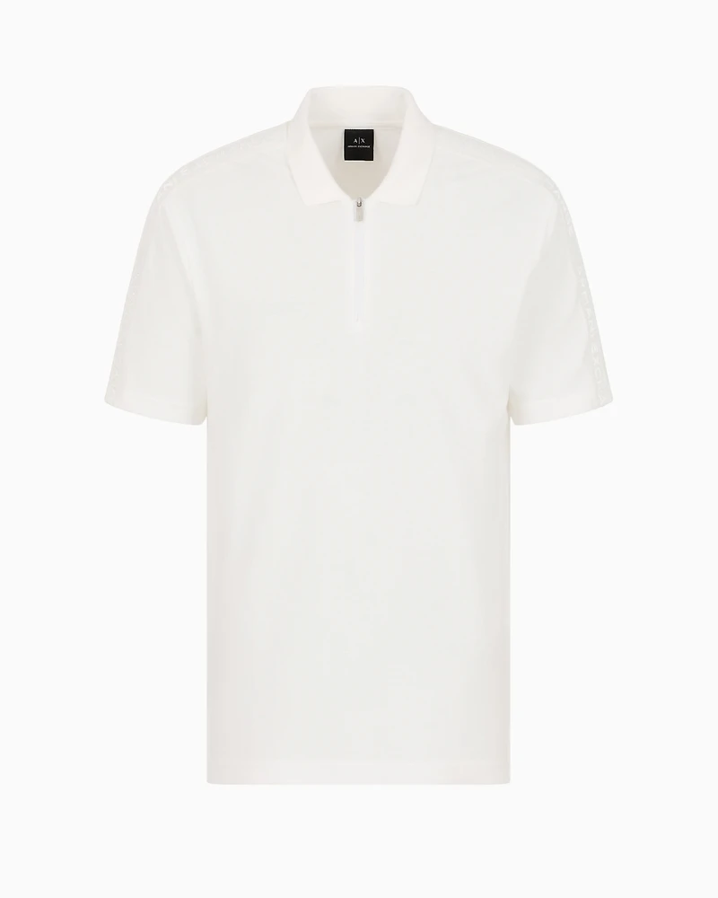 A|X Armani Exchange Men's Regular-Fit Embroidered Logo 1/4-Zip Polo Shirt
