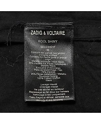 Pre-Owned Zadig & Voltaire Women's Black & Gold Shiny Crepe Ruffled Dress