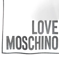 Pre-Owned Love Moschino Women's White Metallic Print Jersey T-Shirt