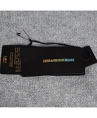 Pre-Owned Zadig & Voltaire Women's Pre-Owned Zadig and Voltaire Delux Grey Cashmere Knit Open Front Fringed Cardigan