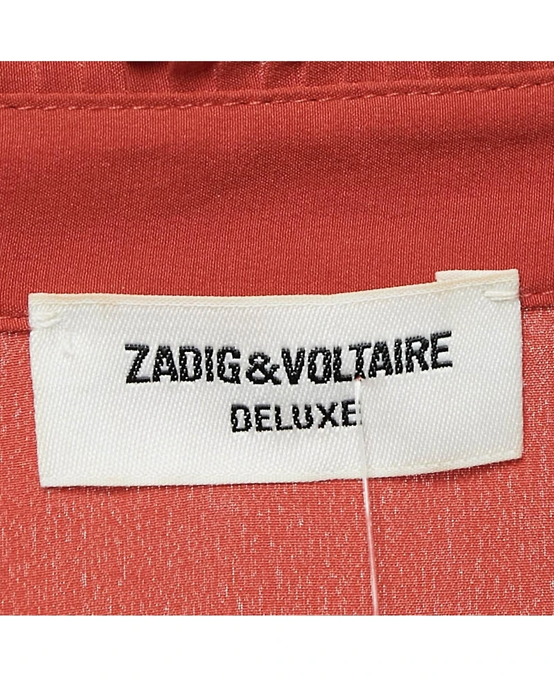 Pre-Owned Zadig & Voltaire Women's Brown Tink Leopard Print Satin Blouse