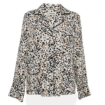 Pre-Owned Zadig & Voltaire Women's Brown Leopard Print Crepe Tradi Shirt