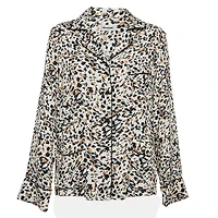 Pre-Owned Zadig & Voltaire Women's Brown Leopard Print Crepe Tradi Shirt
